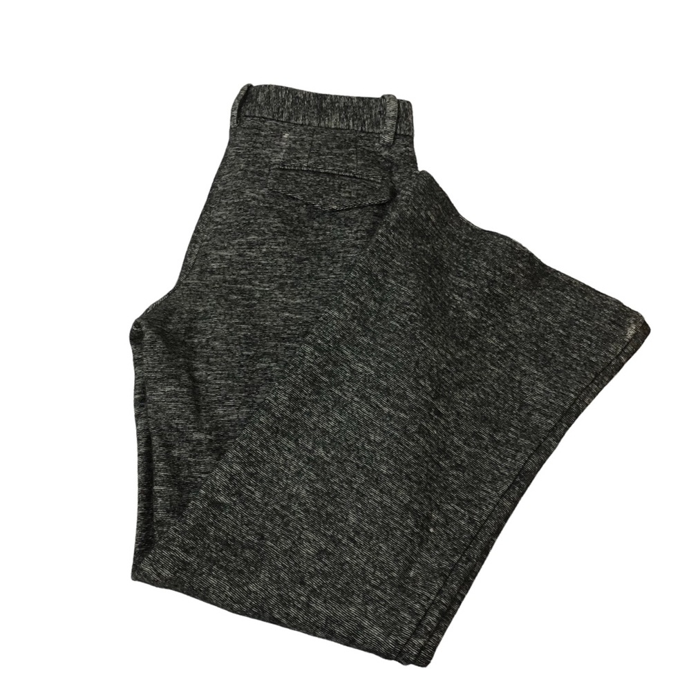 Theory Black Grey Marled Flare Trousers Wool-Cotton Blend Work Career